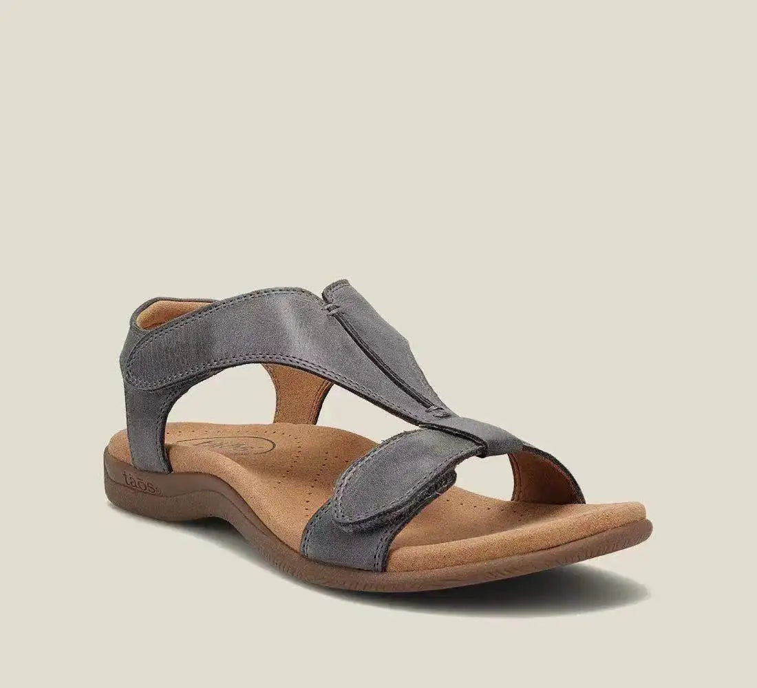 Sandali estivi per donna scarpe ortopediche con zeppa in pelle PU tinta unita Casual da donna antiscivolo Fashion Beach Sandalias De Mujer