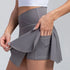 Gonna da tennis a pieghe da donna con tasche Pantaloncini Gonne sportive Crossover a vita alta Palestra Golf Skorts Allenamento Gonne sportive (Grigio)
