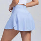 Gonna da tennis a pieghe da donna con tasche Pantaloncini Gonne sportive Crossover a vita alta Palestra Golf Skorts Allenamento Gonne sportive (Azzurro)