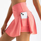 Gonna da tennis a pieghe da donna con tasche Pantaloncini Gonne sportive Crossover a vita alta Palestra Golf Skorts Allenamento Gonne sportive (Rosa Profondo)