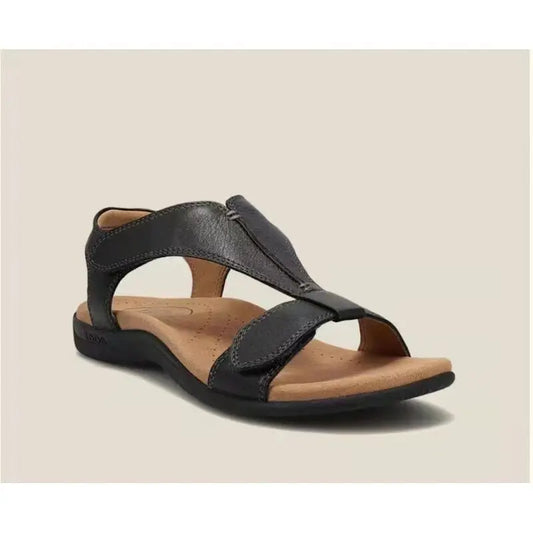 Sandali estivi per donna scarpe ortopediche con zeppa in pelle PU tinta unita Casual da donna antiscivolo Fashion Beach Sandalias De Mujer