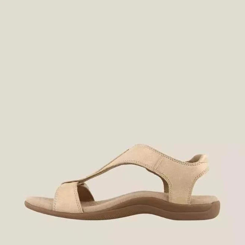 Sandali estivi per donna scarpe ortopediche con zeppa in pelle PU tinta unita Casual da donna antiscivolo Fashion Beach Sandalias De Mujer