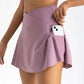 Gonna da tennis a pieghe da donna con tasche Pantaloncini Gonne sportive Crossover a vita alta Palestra Golf Skorts Allenamento Gonne sportive (Viola Chiaro)