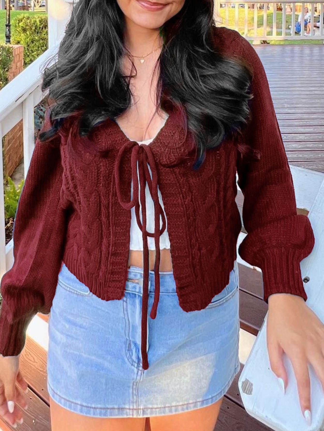Cardigan Crop Knot - Notorious