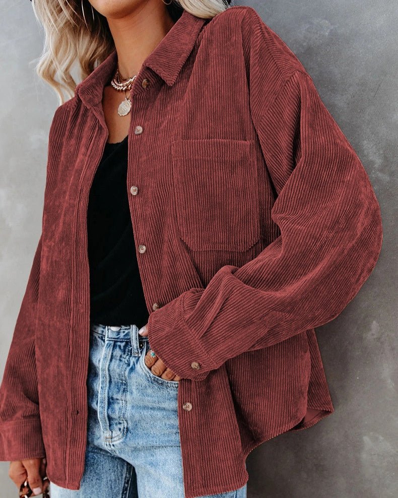 Corduroy Oversize Shirt - Notorious (Bordeaux)