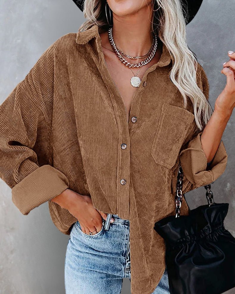 Corduroy Oversize Shirt - Notorious (Marrone)