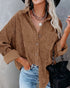 Corduroy Oversize Shirt - Notorious (Marrone)