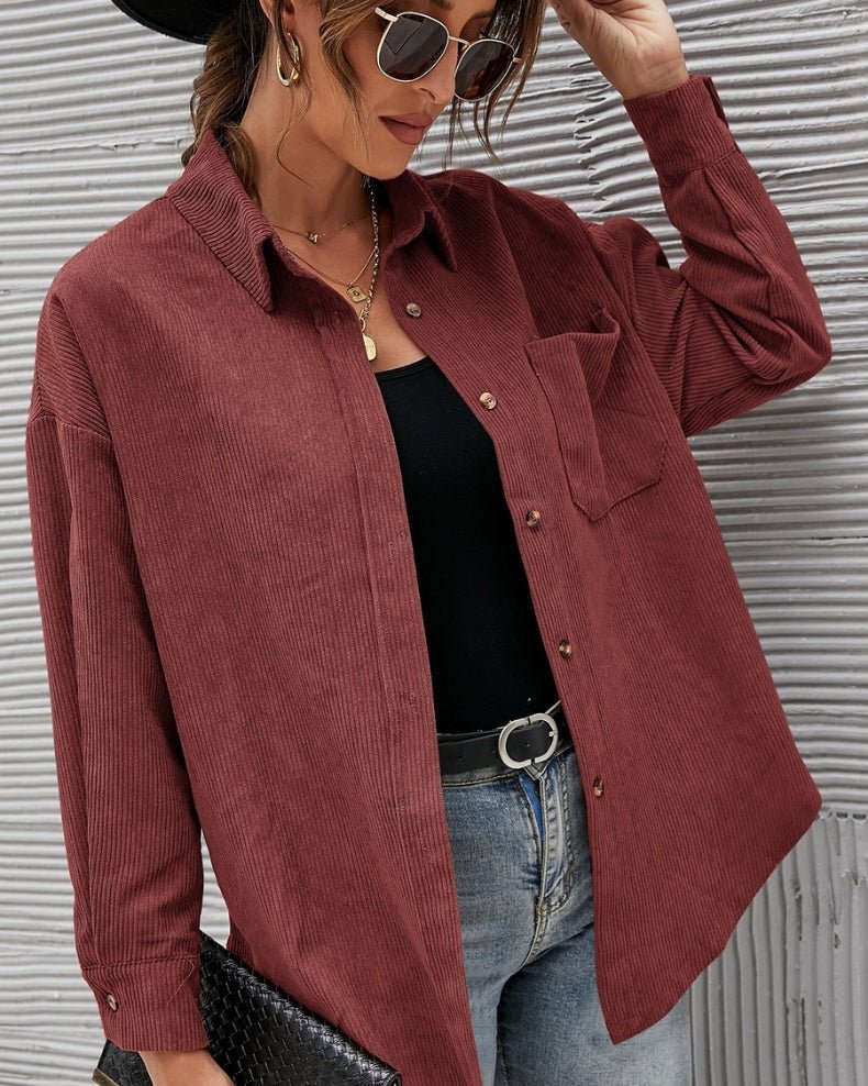 Corduroy Oversize Shirt - Notorious (Bordeaux)