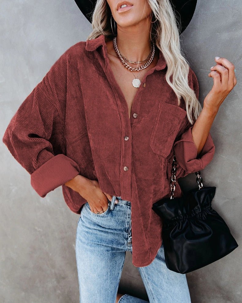 Corduroy Oversize Shirt - Notorious (Bordeaux)