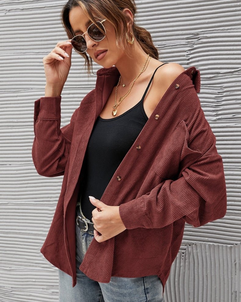 Corduroy Oversize Shirt - Notorious (Bordeaux)