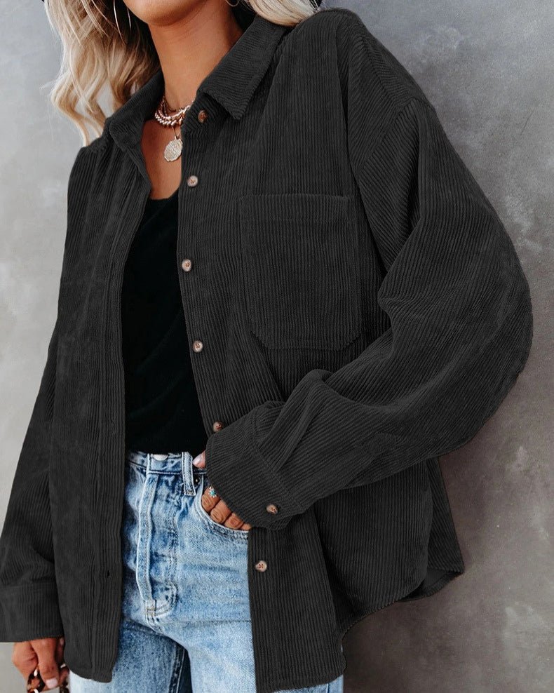 Corduroy Oversize Shirt - Notorious (Nero)