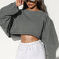 Cropped Sweatshirt - Notorious (Grigio Scuro)