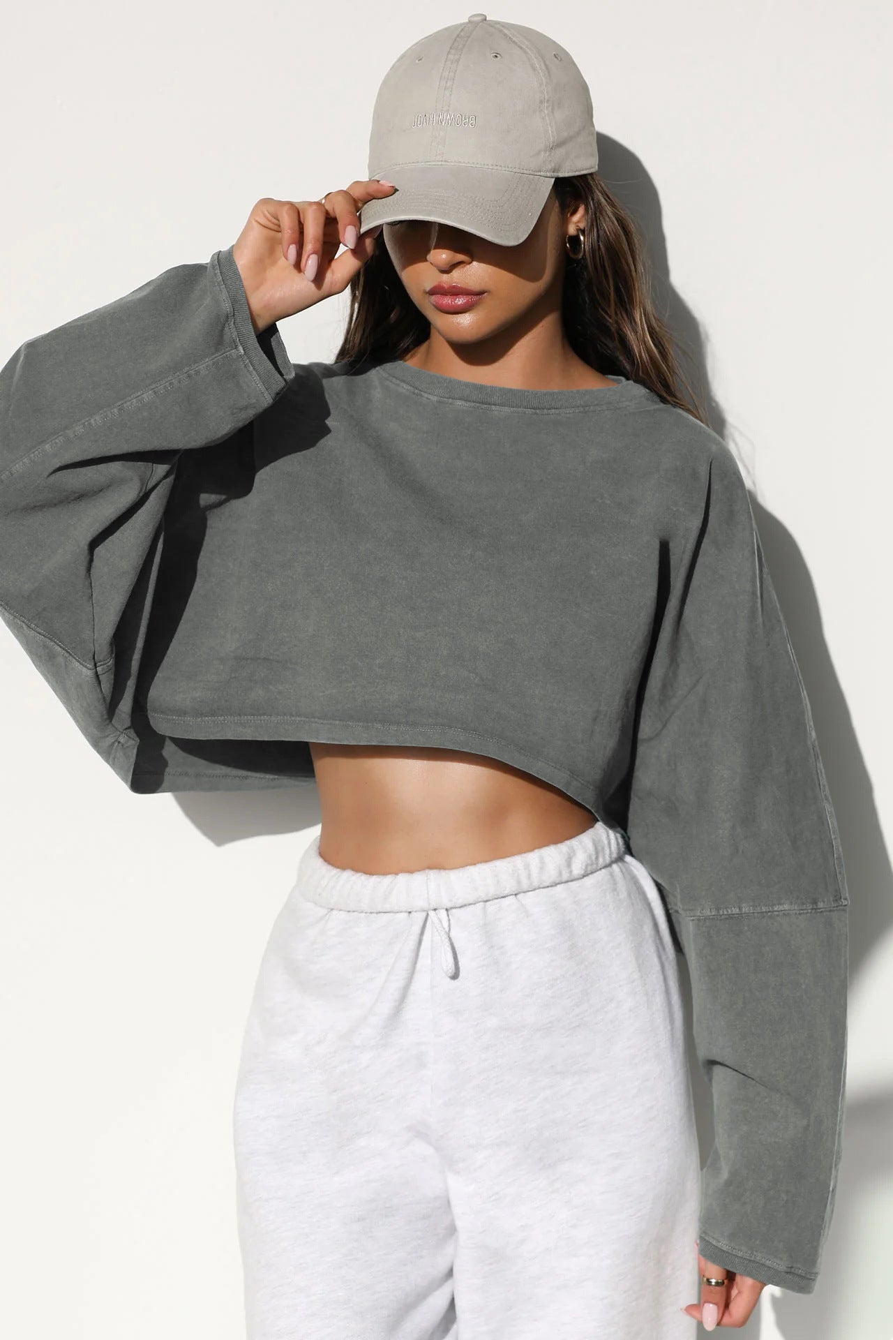 Cropped Sweatshirt - Notorious (Grigio Scuro)