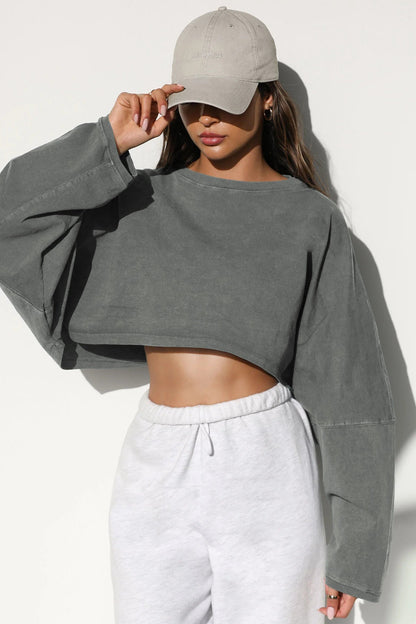 Cropped Sweatshirt - Notorious (Grigio Scuro)