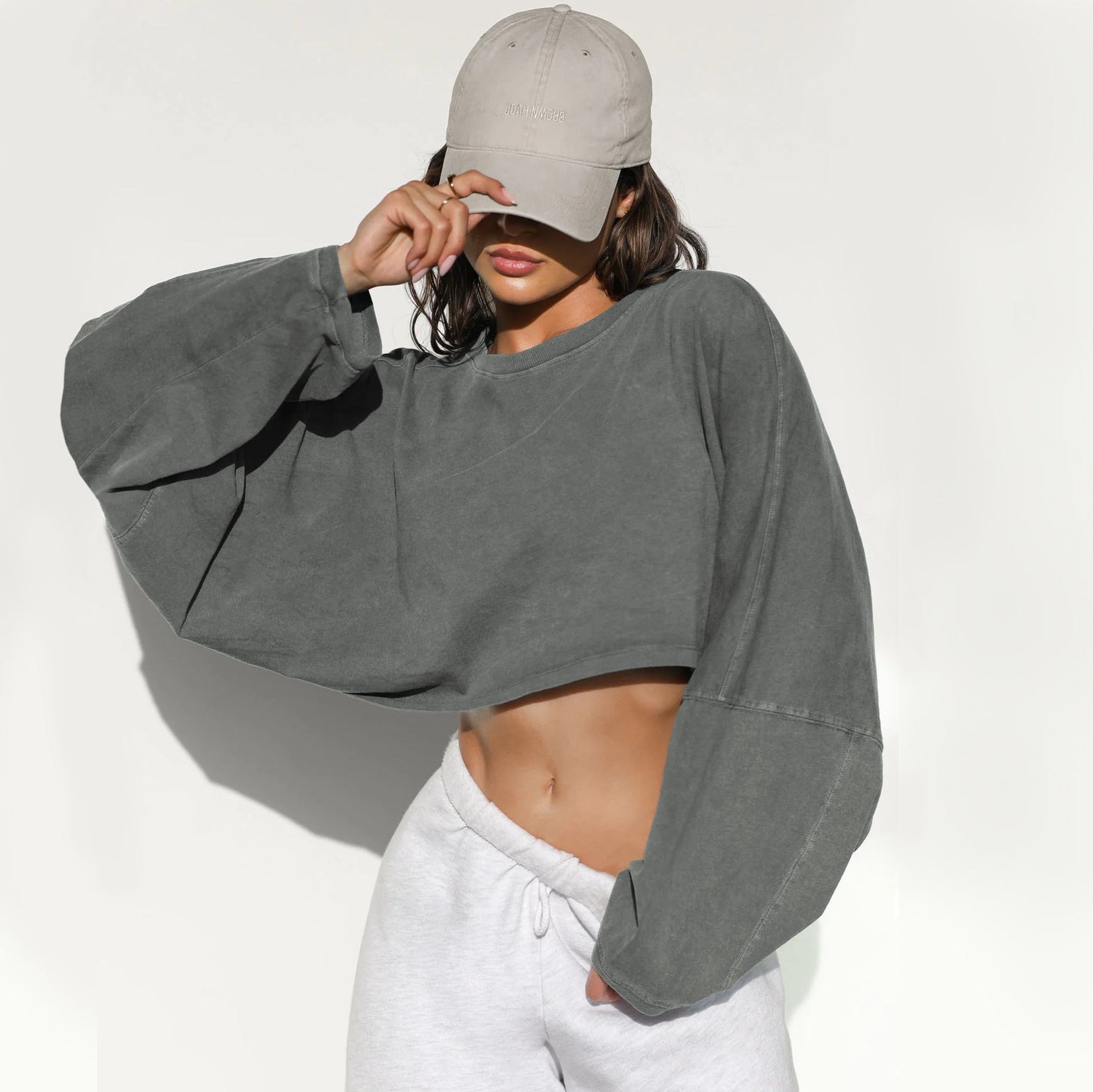 Cropped Sweatshirt - Notorious (Grigio Scuro)