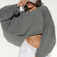 Cropped Sweatshirt - Notorious (Grigio Scuro)
