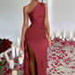 Elegant One Shoulder Dress - Notorious (Bordeaux)