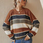 Striped Cozy Sweater - Notorious (Marrone)