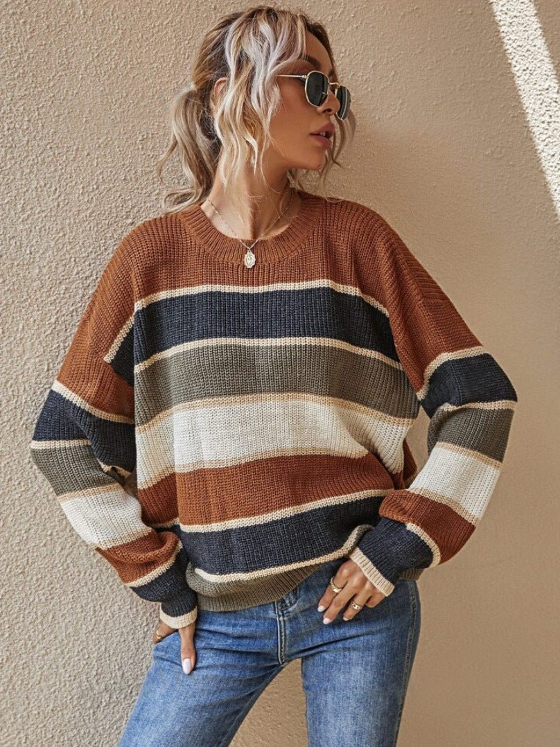Striped Cozy Sweater - Notorious (Marrone)