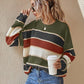 Striped Cozy Sweater - Notorious (Verde Militare)