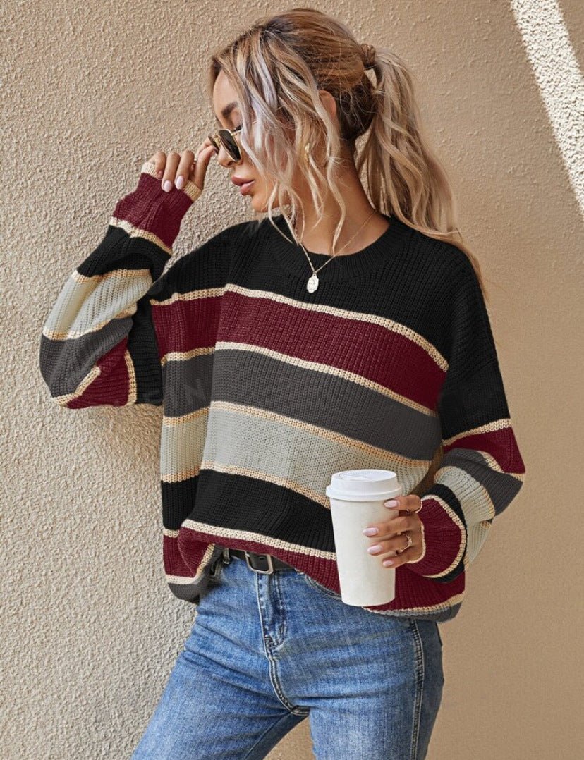 Striped Cozy Sweater - Notorious (Nero)