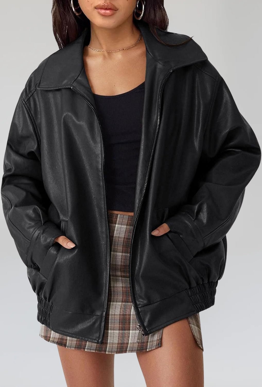 Vintage Oversized Leather Jacket - Notorious (Nero)