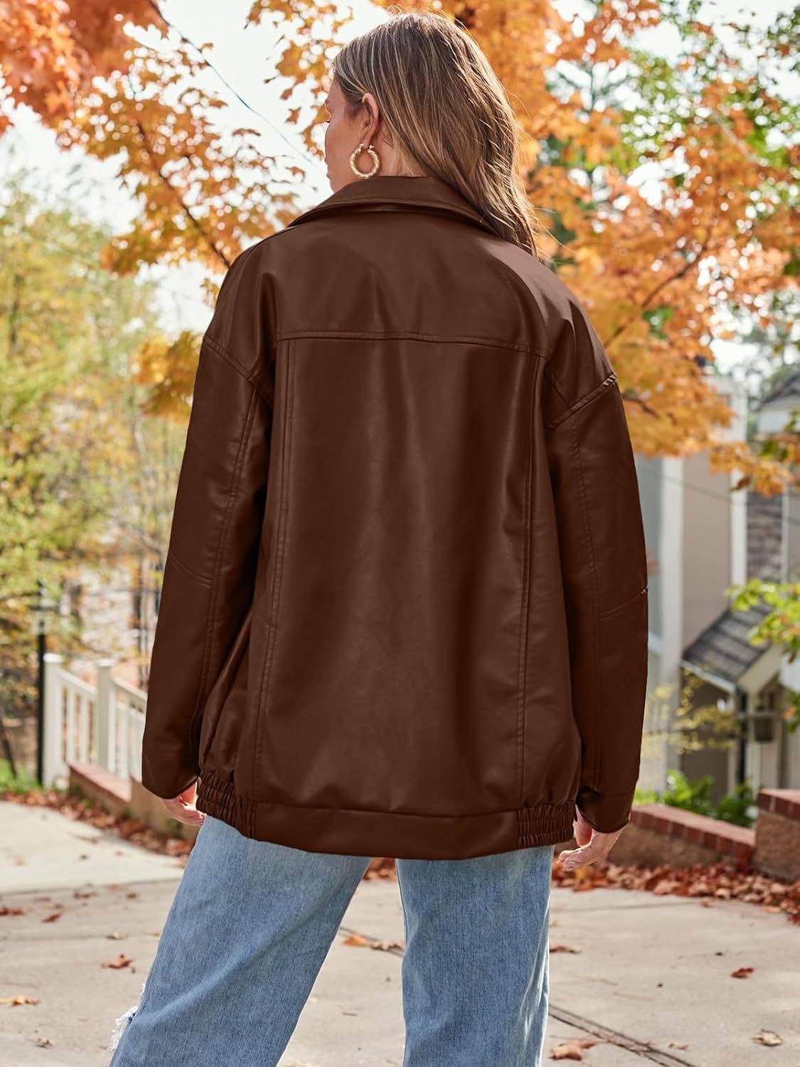 Vintage Oversized Leather Jacket - Notorious (Marrone)