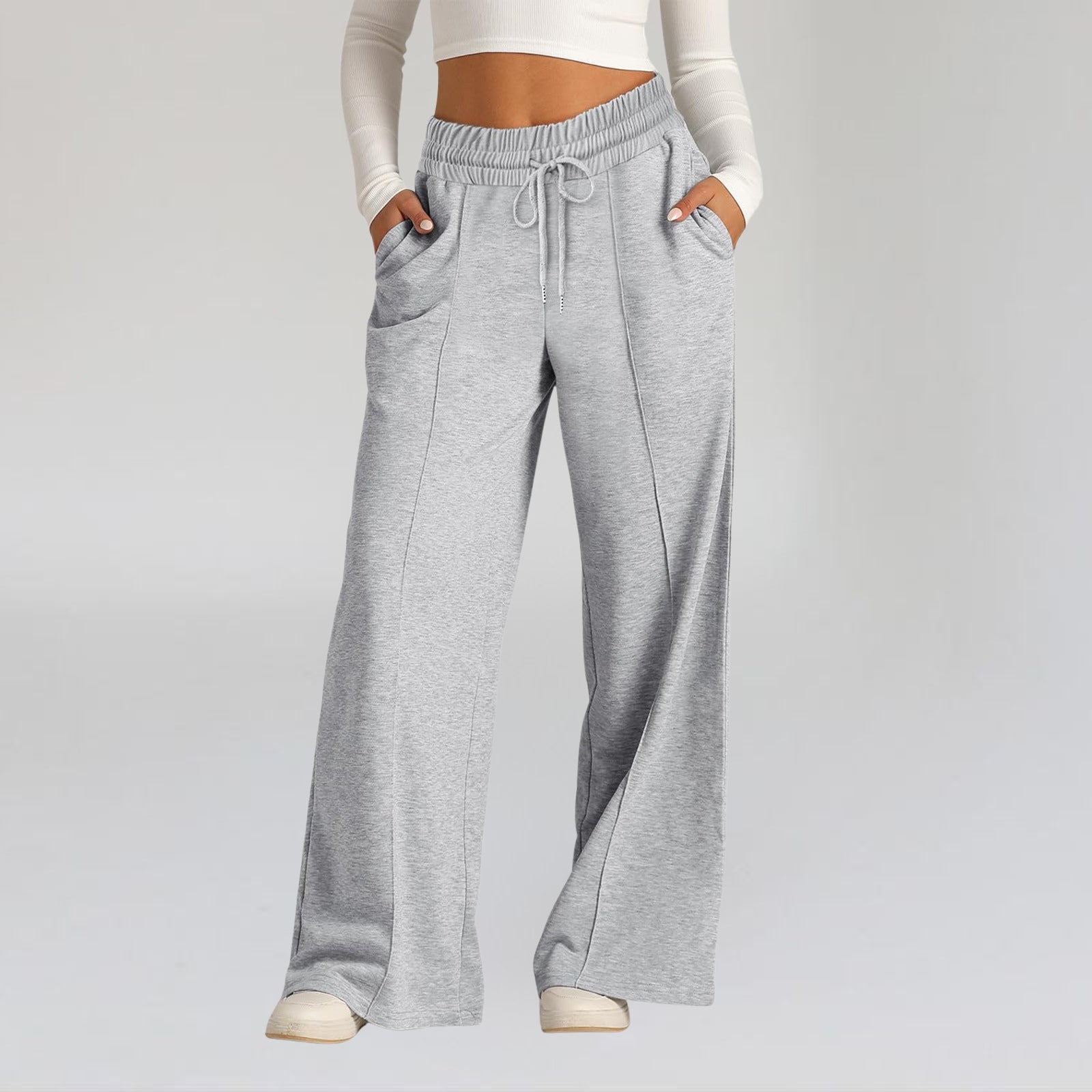 Wide Leg Sweatpants - Notorious (Grigio Chiaro)
