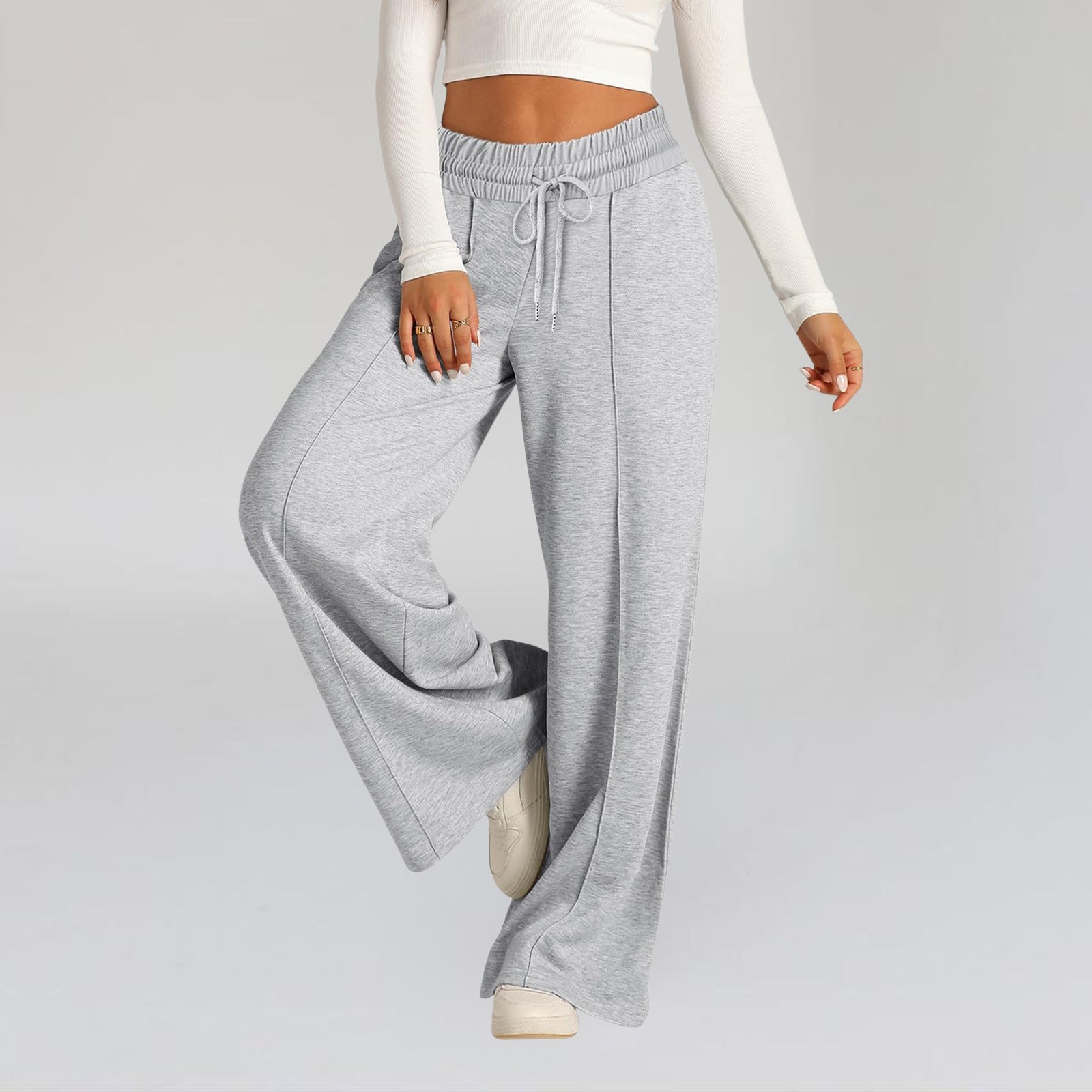 Wide Leg Sweatpants - Notorious (Grigio Chiaro)